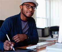 Man working at home