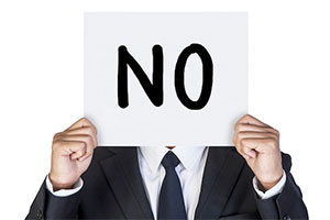Sign reading "no"