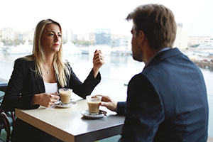 Interview over coffee