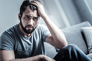 Photo of worried man