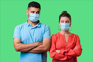 masked coworkers